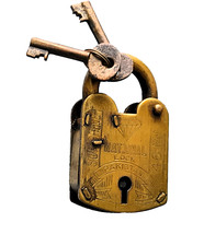 Lucchetto in ottone + 2 chiavi