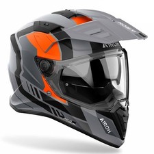 CASCO MOTO INTEGRALE DUAL AIROH BANDIT HORN ORANGE MATT ARANCIONE GRIGIO TG L
