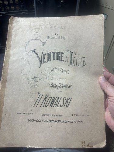 1869 11x14 partiture ventre - 11x14,