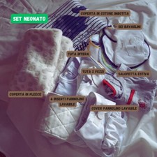 Set Neonato Coperta Vestiti Pannolino Bavaglino Unisex. 