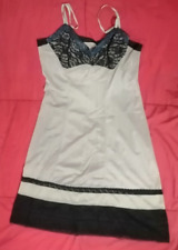 sottoveste intima donna sexy pizzo spalla spalline strette grigio/nero lingerie