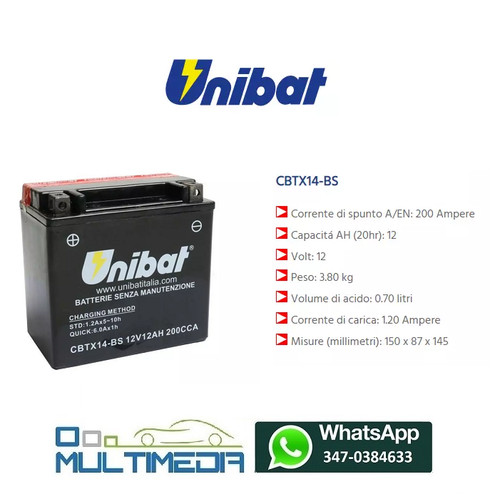 Batteria moto per piaggio - batteria,