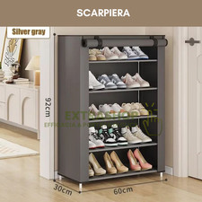 Scarpiera 5 Ripiani Salvaspazio 90x60x30cm Scaffale Portascarpe in Tessuto TNT