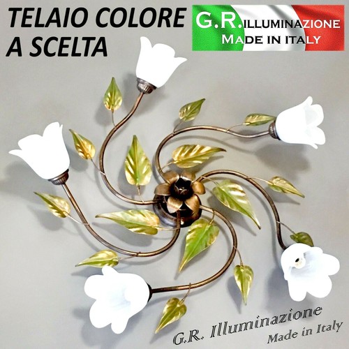 Plafoniera ferro battuto 5 - in,