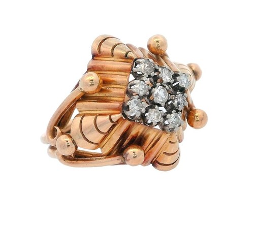 Anello retro decò 1940 - anello, in