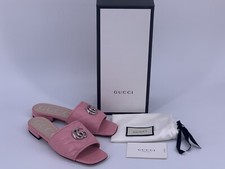 Nuovi sandali Gucci di lusso originali Marmont pelle 627827-tg-37/UK-4/US-7  