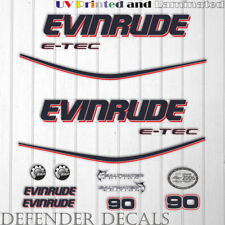 Kit adesivi decalcomania motore fuoribordo Evinrude 90hp etec riproduzione White Cowl