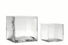 Vaso quadrato in vetro grande