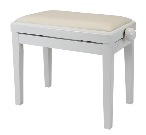 Sgabello pianoforte bianco - sgabello,