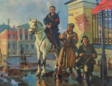 Grande dipinto sovietico