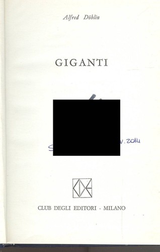 Giganti alfred doblin ed - -,