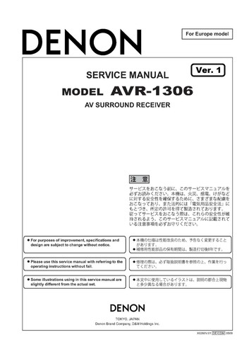 Service manual for - , denon
