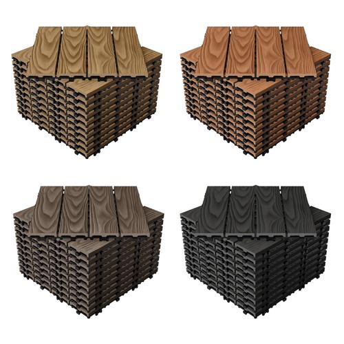 Piastrelle wpc effetto legno - piastrelle,
