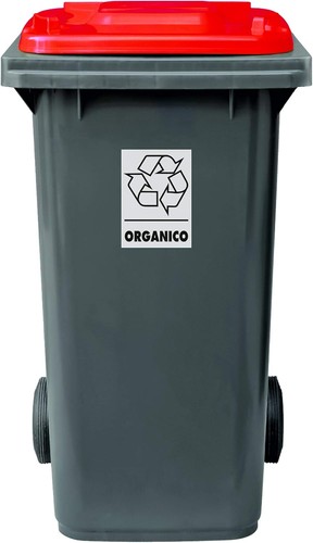 Bidone carrellato grigio