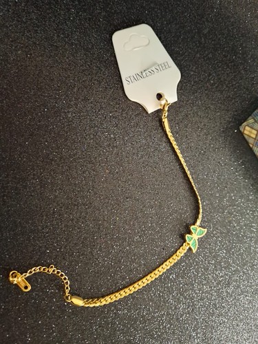 Bracciale oro con farfalla - oro,