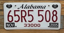Alabama 2005 expired - Red