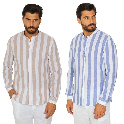 Camicia uomo lino collo alla - camicia,