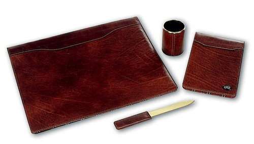 Set scrivania in pelle - set,