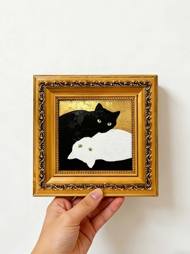 Dipinto olio originale gatto