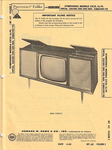 1963 photofact symphonic - symphonic, tv