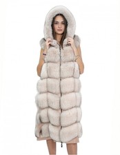 Gilet lungo in pelliccia di