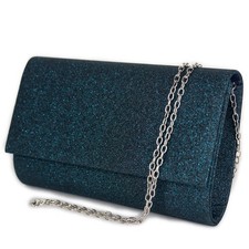 Pochette blu eleganti da cerimonia clutch glitter gioiello borsetta brillantini