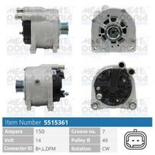 115 CV Alternatore per FORD C Max II DXA/CB7, DXA/CEU 1.6 TdCi KW 85 CV 115
