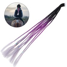  Casco chic Casco a coda di cavallo Parrucca Casco Treccia Casco a coda di