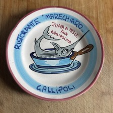 Piatto Buon Ricordo Marechiaro Gallipoli, zuppa di pesce 1989