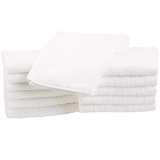 Set 12 pezzi  Asciugamani bagno bianco OSPITE 100% cotone 75x35 cm viso albergo
