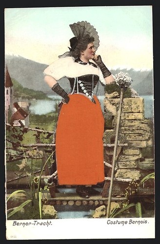 Cartolina giovane donna - cartolina, in