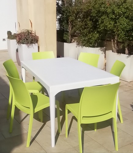 Set tavolo resina - tavolo, bianco