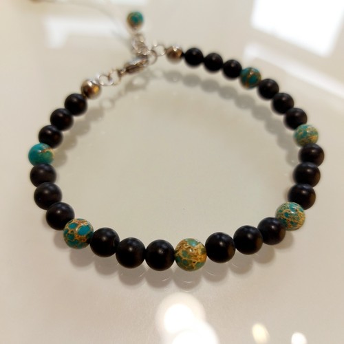 Bracciale uomo acciaio pietre - bracciale,