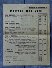 ??? LISTINO PREZZI DEI VINI per ESERCIZIO 1944 ENOLOGIA SOMMELIER ???