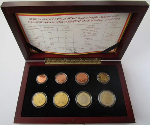 Set monete prova - belgio, 1999