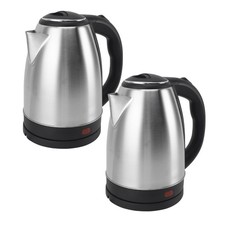 Bollitore Elettrico Acqua 2 Litri 1500W Acciaio Scalda Bevande Tisane - Set 2 Pz