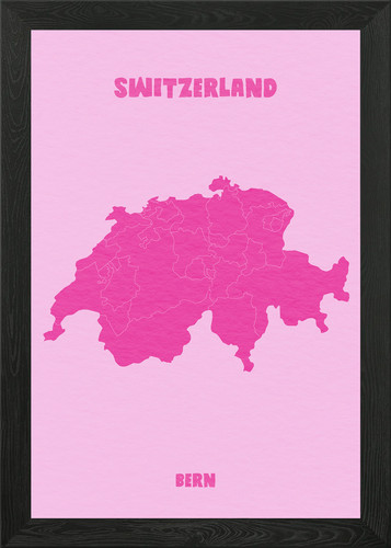 Mappa svizzera rosa con - svizzera,