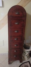 Cassettieria in legno stile classico - 7 cassetti color mogano 