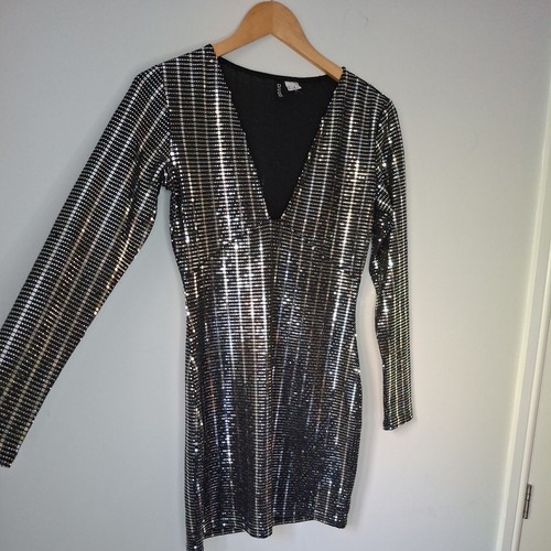 Abito nero argento - h&m,