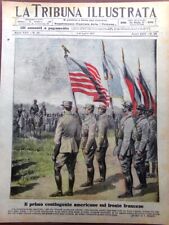 Copertina Tribuna Illustrata nr. 26 del 1917 WW1 Contingente Americano Francia