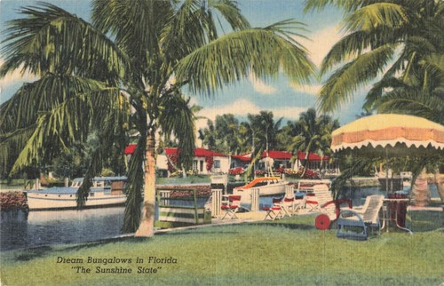Cartolina 1953 dream bungalows - cartolina,
