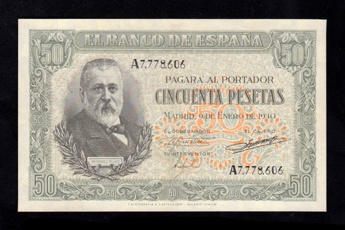 Pesetas 1940 serie a - f.c.,