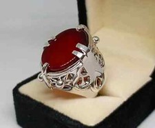 Anello in argento sterling 925 con agata marrone naturale Nigel Devil Parada anello in agata marrone