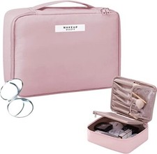 Beauty Case Donna Trucchi Specchio con Double Face Tascabile Pieghevole