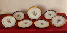  Servizio piatti dolce dessert porcellana vintage Bavaria decorazioni oro 