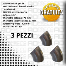 curva acciaio inox 45° 70 mm