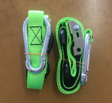 COPPIA CINGHIE FISSAGGIO MOTO dall'alto verso il basso 25mm NERO-VERDE