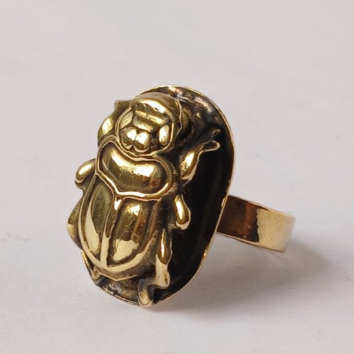 Anello scarabeo vintage ottone - anello,