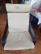 ikea vintage poltrona legno e pelle colore nero e beige