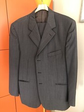 Vestito Completo Uomo Taglia 58 Marrone Pura Lana Vergine